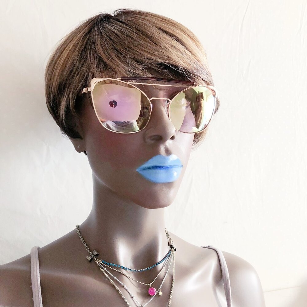 Gold Pink Cat Eye Sunglasses
